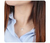 Heart Cage Shaped Silver Necklace SPE-5448